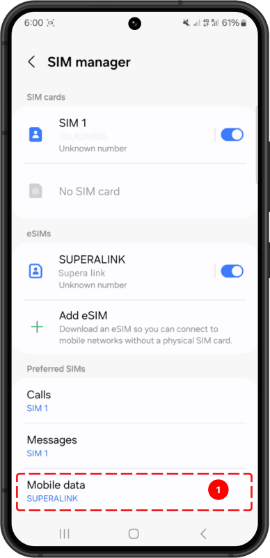 Set cellular data